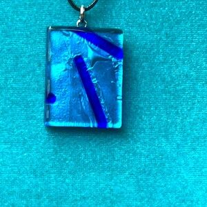 Vintage Art Glass Pendant Necklace